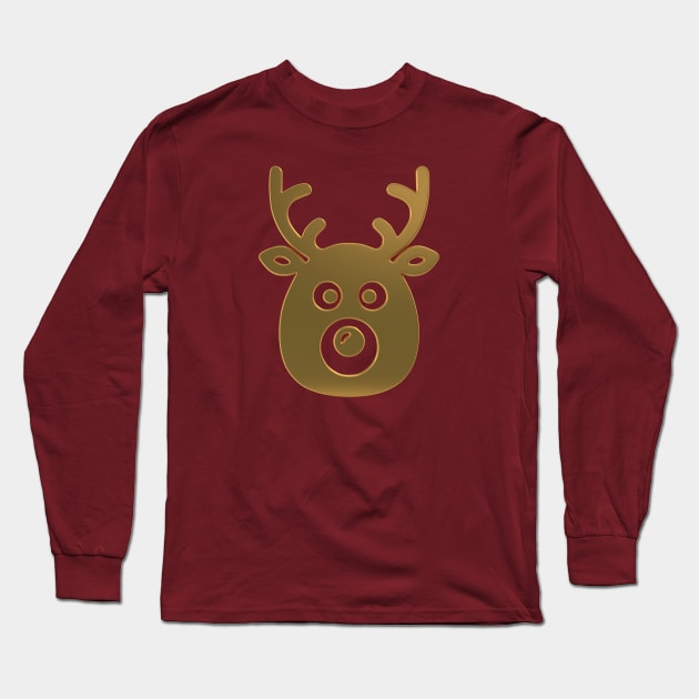 Christmas Logos Deer Face Gold t-shirts sweater hoodie crewneck Long Sleeve T-Shirt by ActivLife